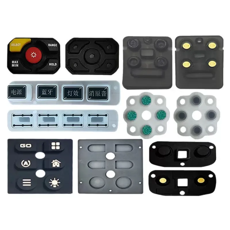 Assorted custom silicone keypad and button components