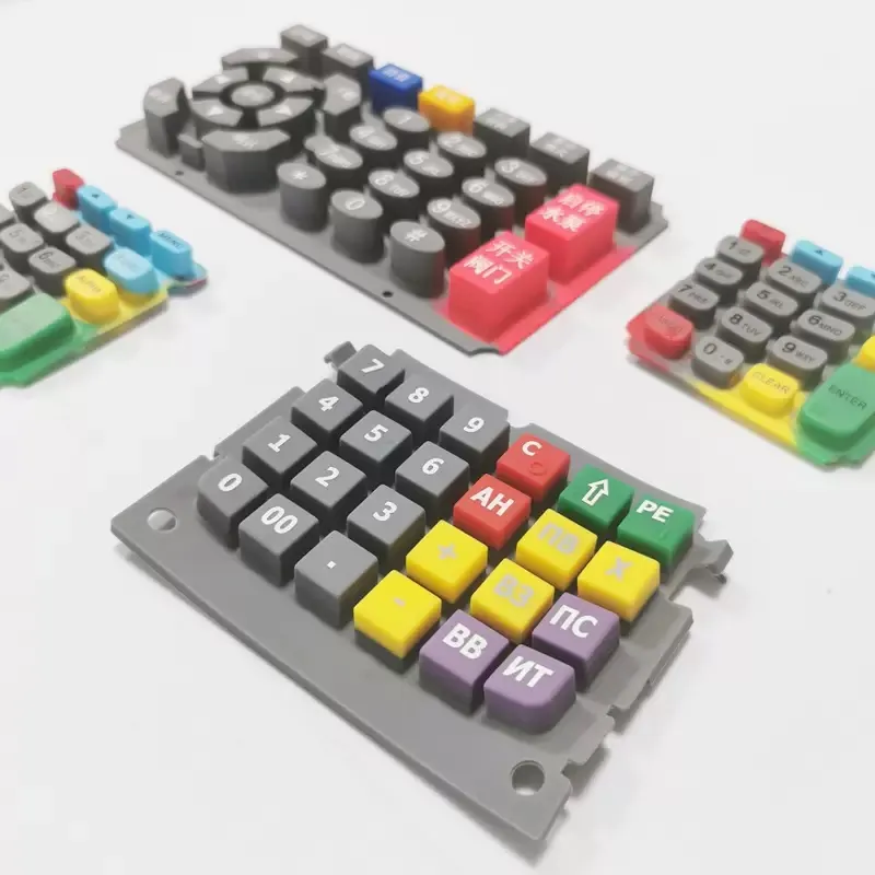 Custom multi-color numeric and function silicone keypads