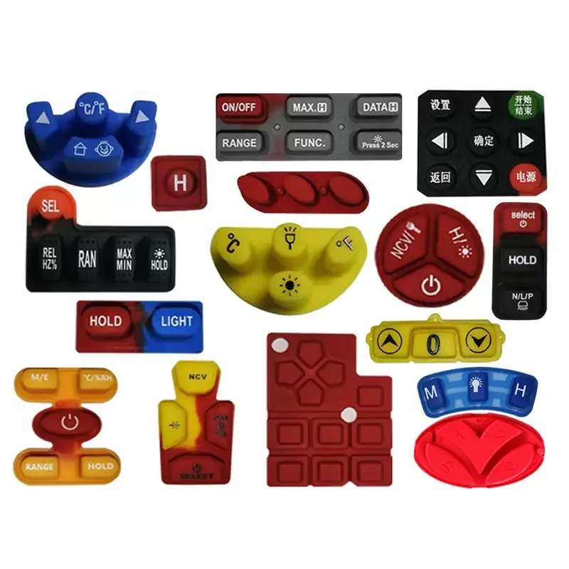 Assorted molded silicone buttons and grouped control keys