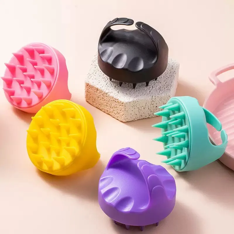 Colorful silicone personal-care scalp massager brushes
