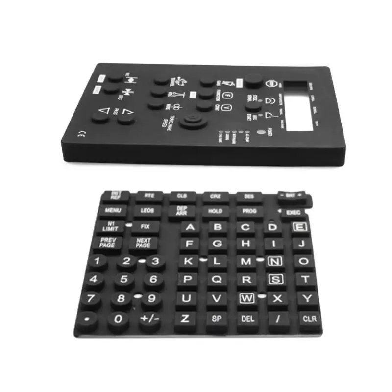 Black silicone keypad for an electronic control interface