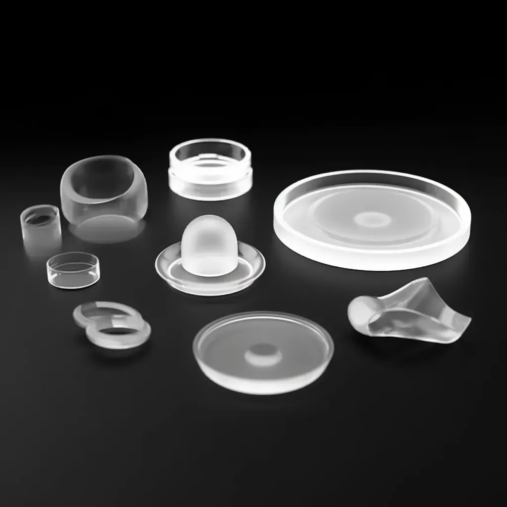 Transparent molded silicone components for device projects